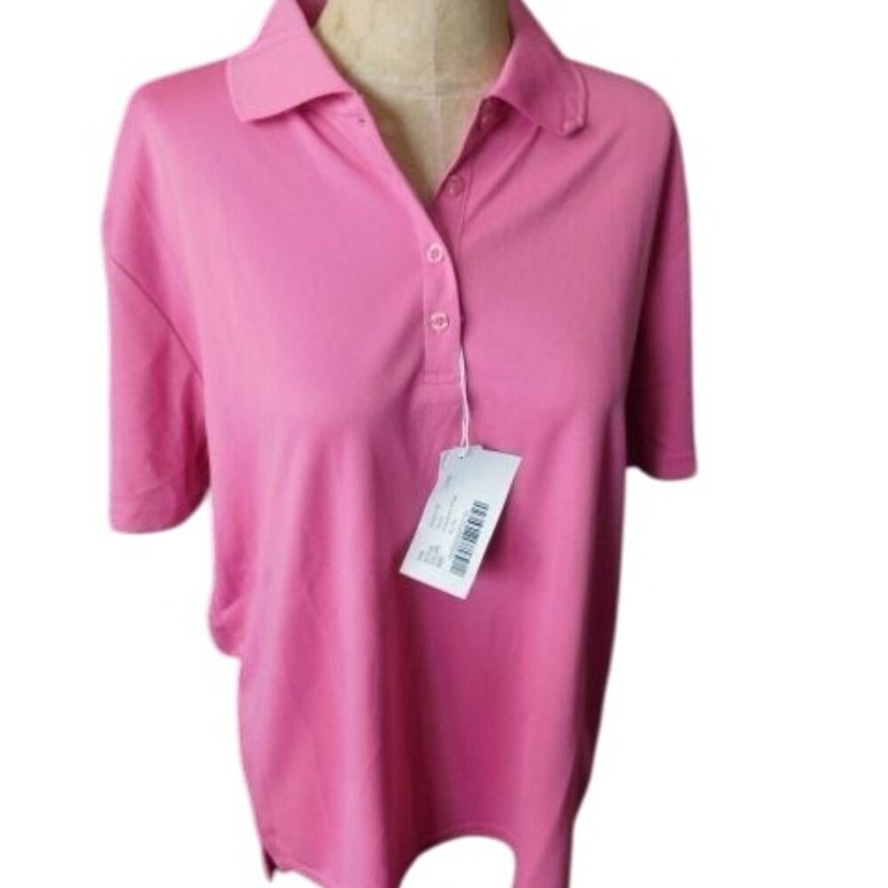 Core 365 Size XL Ladies Classic Pink Collared Golf Polo Activewear Top NWT